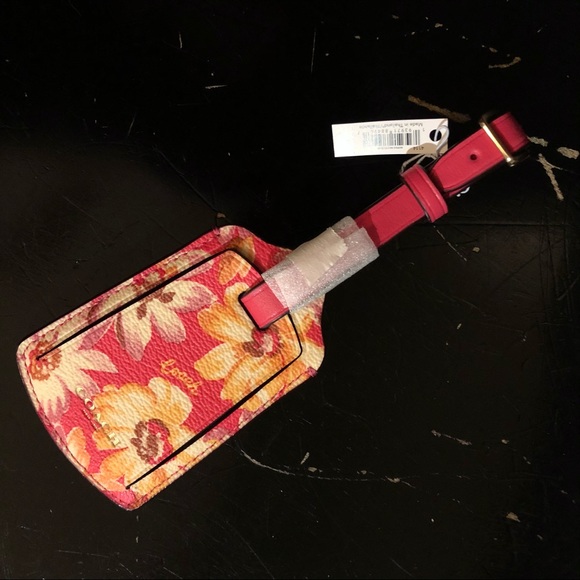 COACH NWT Luggage Tag w Vintage Daisy Script Print - Picture 7 of 9